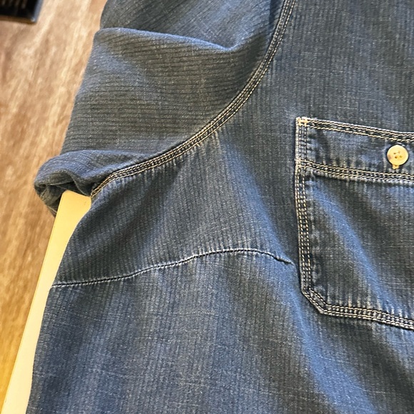 Liz Claiborne | Dark Blue Denim Button-Down Shirt - Picture 8 of 8